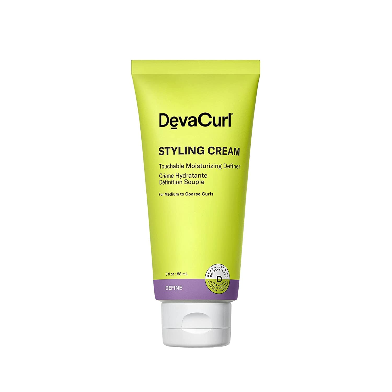 DevaCurl Styling Cream Rich Moisturizing Definer | Enhances Curl Body and Shape | Non-Flaking | Non-Stiff | Non-Crunchy | All Curly Types