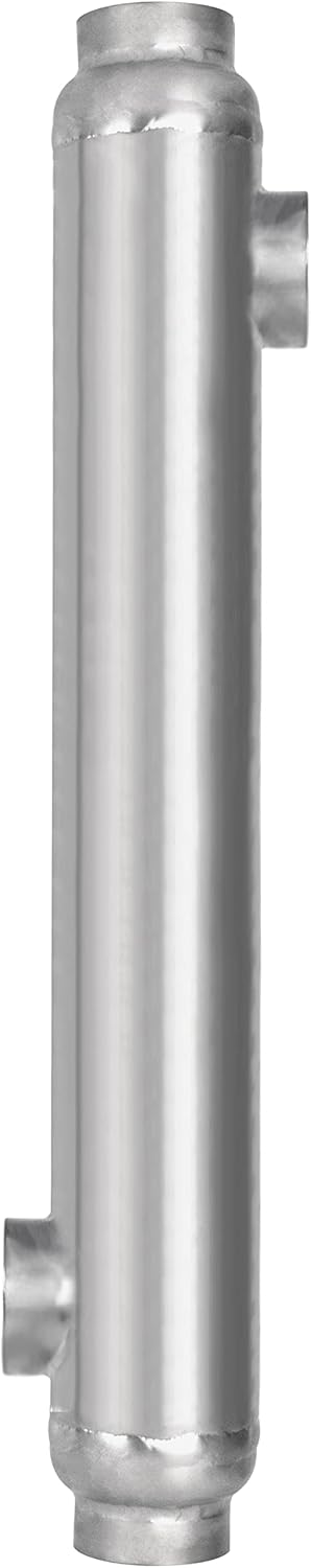 AB Salt Pool Heat Exchanger Titanium 1200kBtu Opposite Ports 2 1/2" & 2" FPT for Pool Heating, Marine Engine Cooling, Chemical Processing