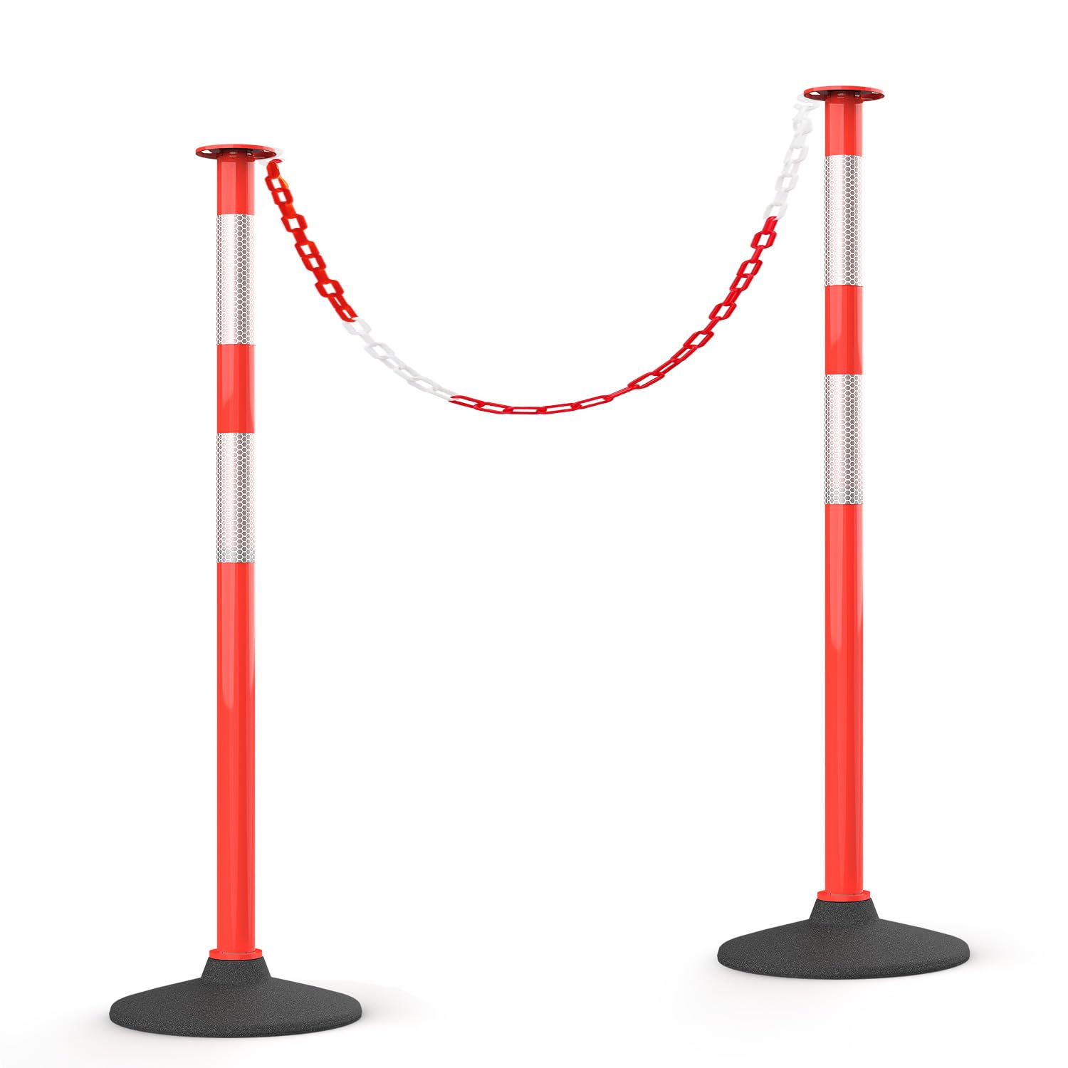 HiGiant 2 Pack 34" Parking Cones, 1 x 5ft Chain, Orange