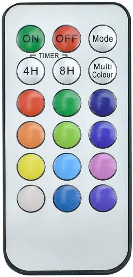 NICEME 18-Key Flameless Candle Remote Control 24H Cycle Automatic Timer Replacement Accessory with Replaceable CR2025 Battery for Multi Color Changing Candles (Only for ones like LED Candles)