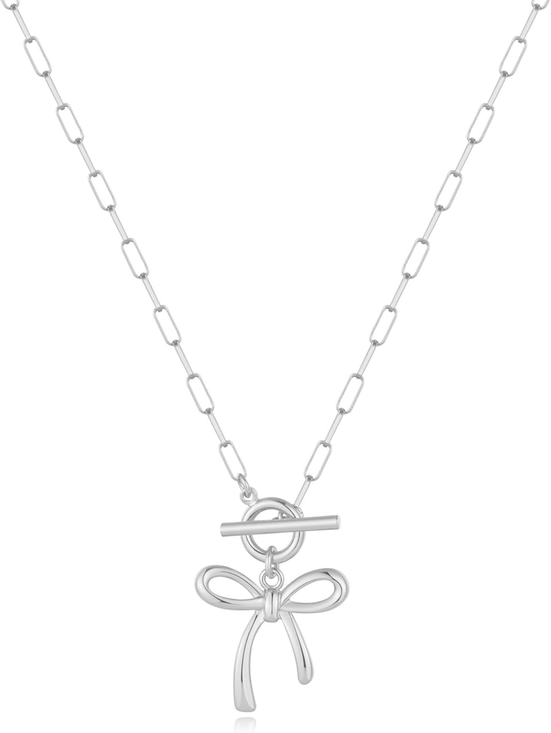 Bow Toggle Necklace for Women Trendy Simple Bow Jewelry