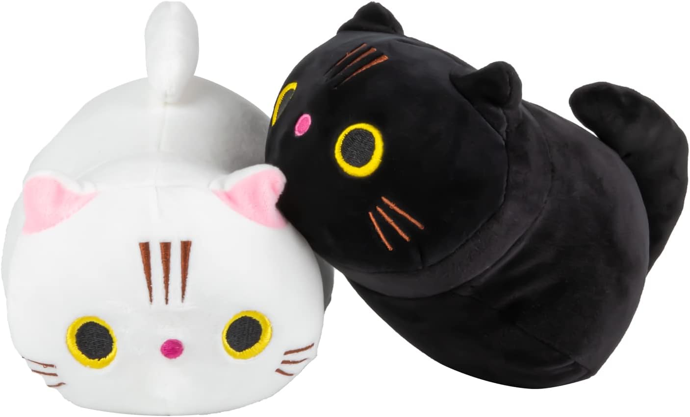 Labeol Plush Toys Set Soft Stuffed Animal Plush Pillow Cute Cat Plushie Cuddly Plush Toys Hugging Pillow Decoration Gift for Girls Boys Girlfriend (2pcs cat)