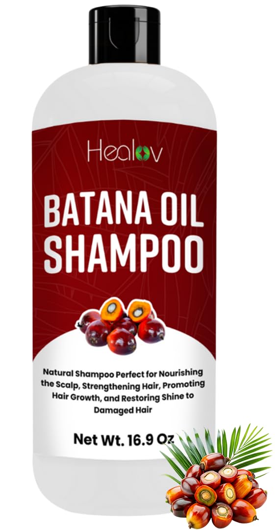 Batana Oil Shampoo – Natural Hair Growth Shampoo for Thinning Hair & Hair Loss – Thickening, Volumizing, & Strengthening Formula to Nourish Dry, Brittle Hair – Botana Oil for Men & Women