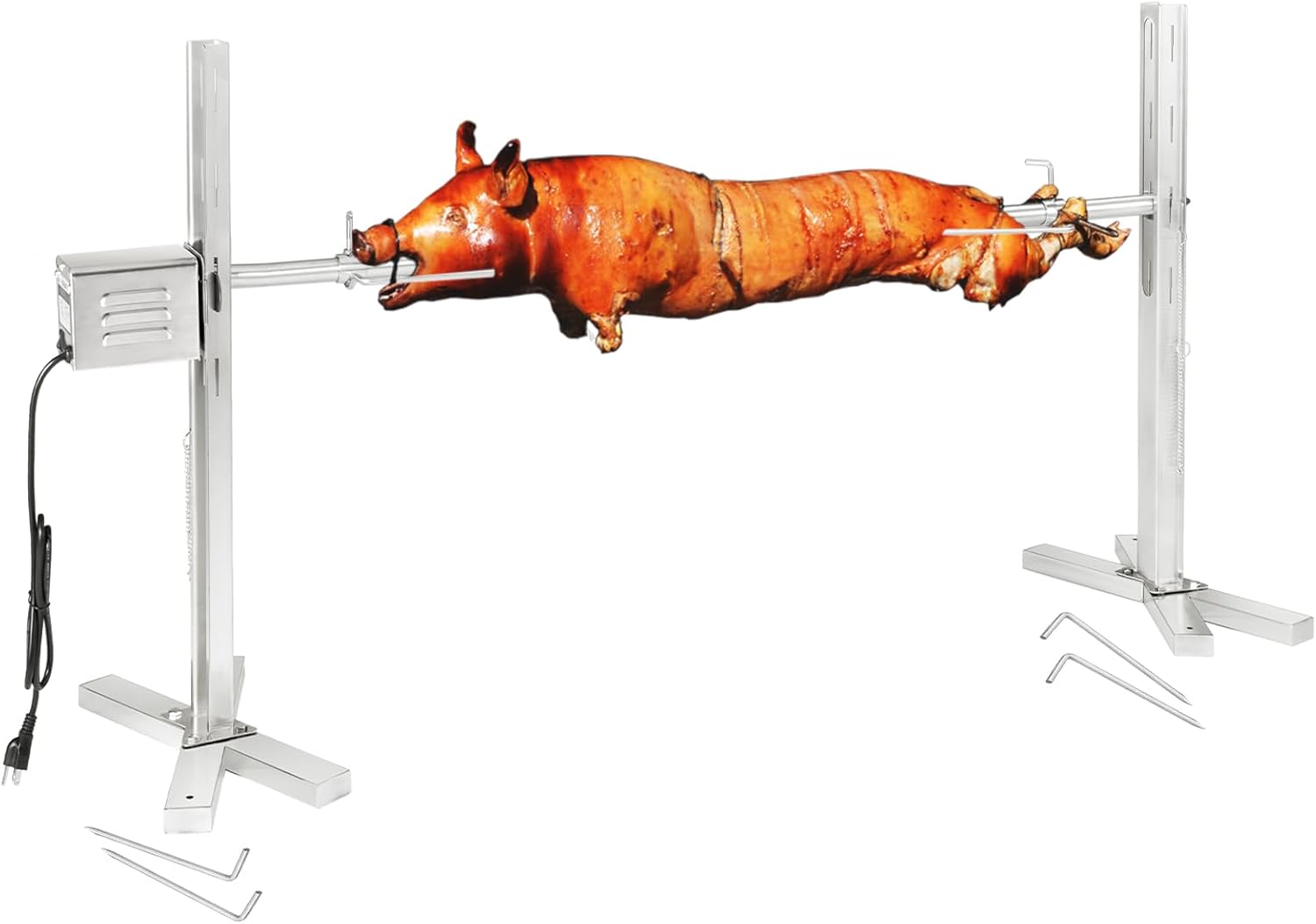 Kendane BBQ Rotisserie Grill, Electric Automatic Grill Stainless Steel Rotisserie Grill Barbecue Rotisseries 40kg Spit Roast Hog Roaster Machine Rotisserie Pig Chicken Grill