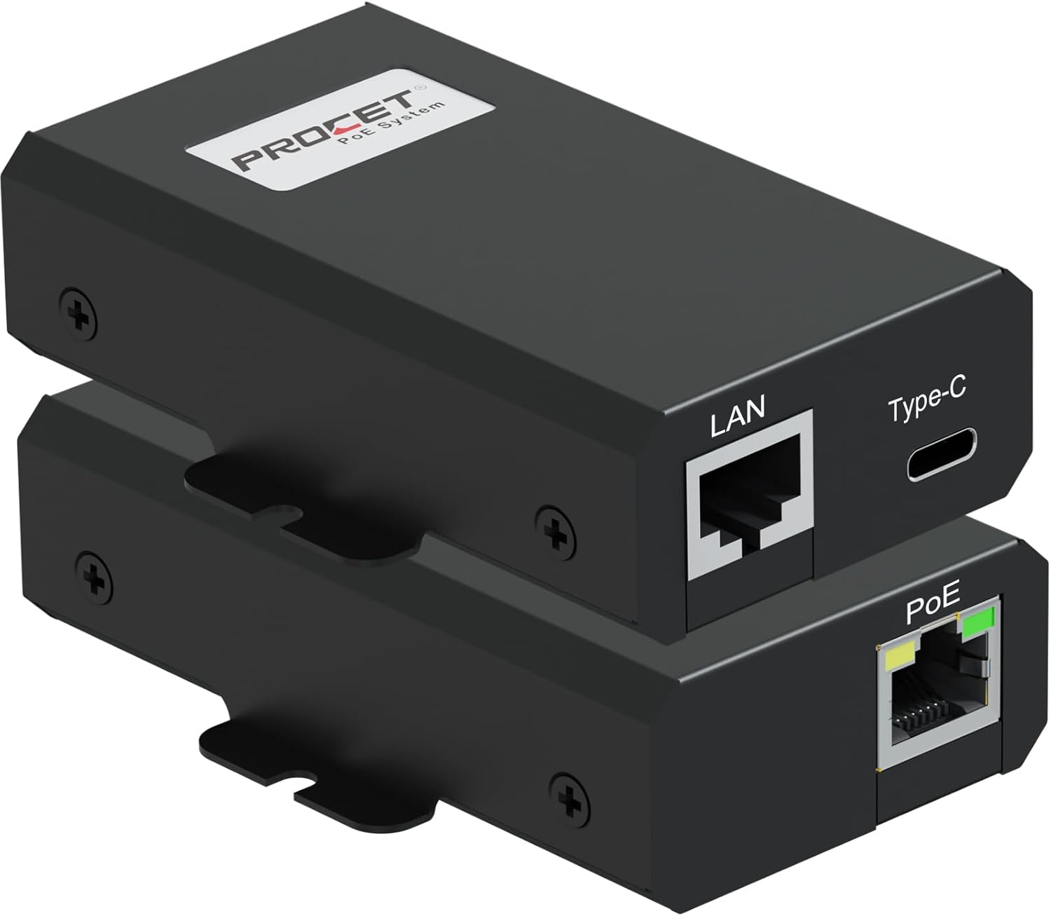 PROCET Gigabit PoE to USB C Splitter up to 27W Type C with RJ45 Ethernet Connectivity Adapter for Eero 6/7, Wireless AP, Tablet, iPad, Raspberry Pi4/5, Weather Sensor, IP Camera