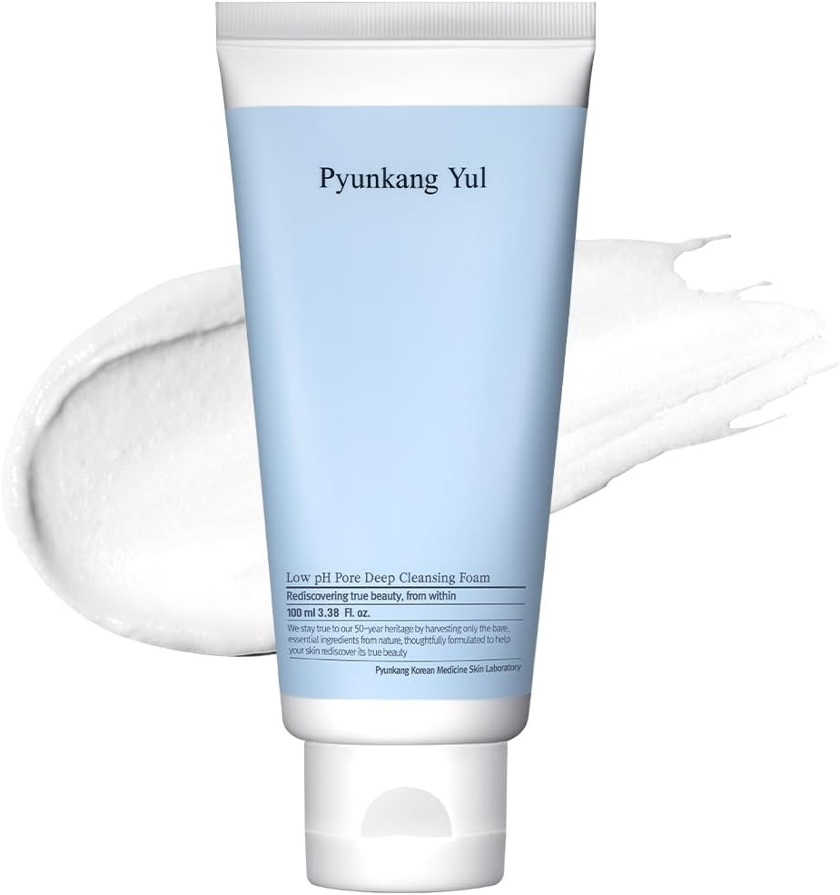 [PKY] Pyunkang Yul Low pH Pore Deep Cleansing Foam – Korean Face Cleanser with Diatomite, Tea Tree & Centella, Soothes & Deeply Cleanses, Gentle Makeup Remover [100ml / 3.4 Fl. Oz]