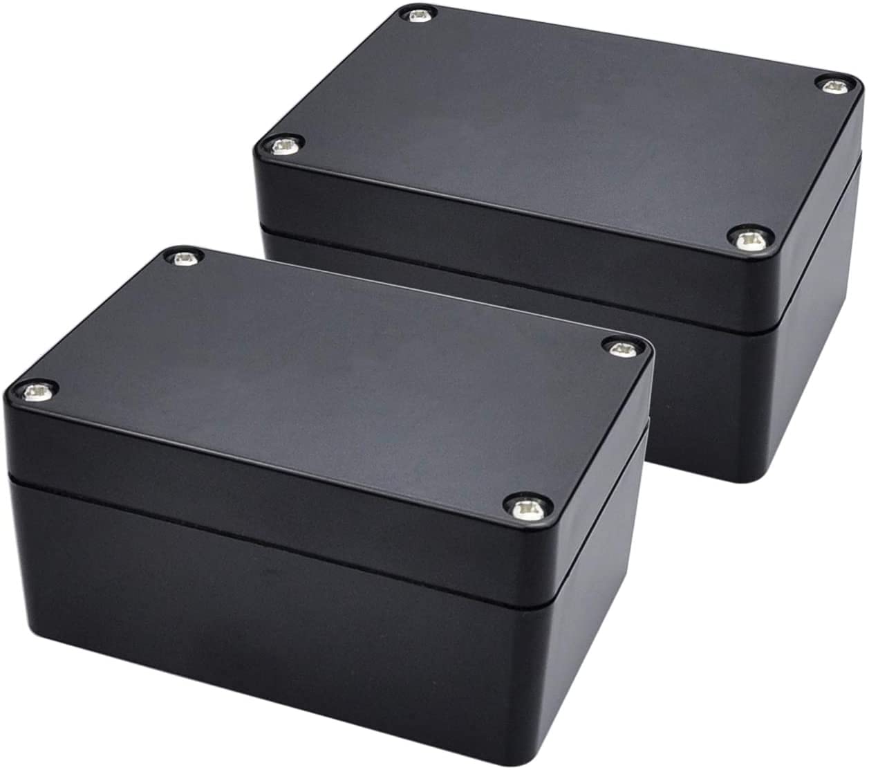 Therlan 2 Pack Black Waterproof Plastic Project Box ABS IP65 Electronic Junction box Enclosure 100 x 68 x 50 mm