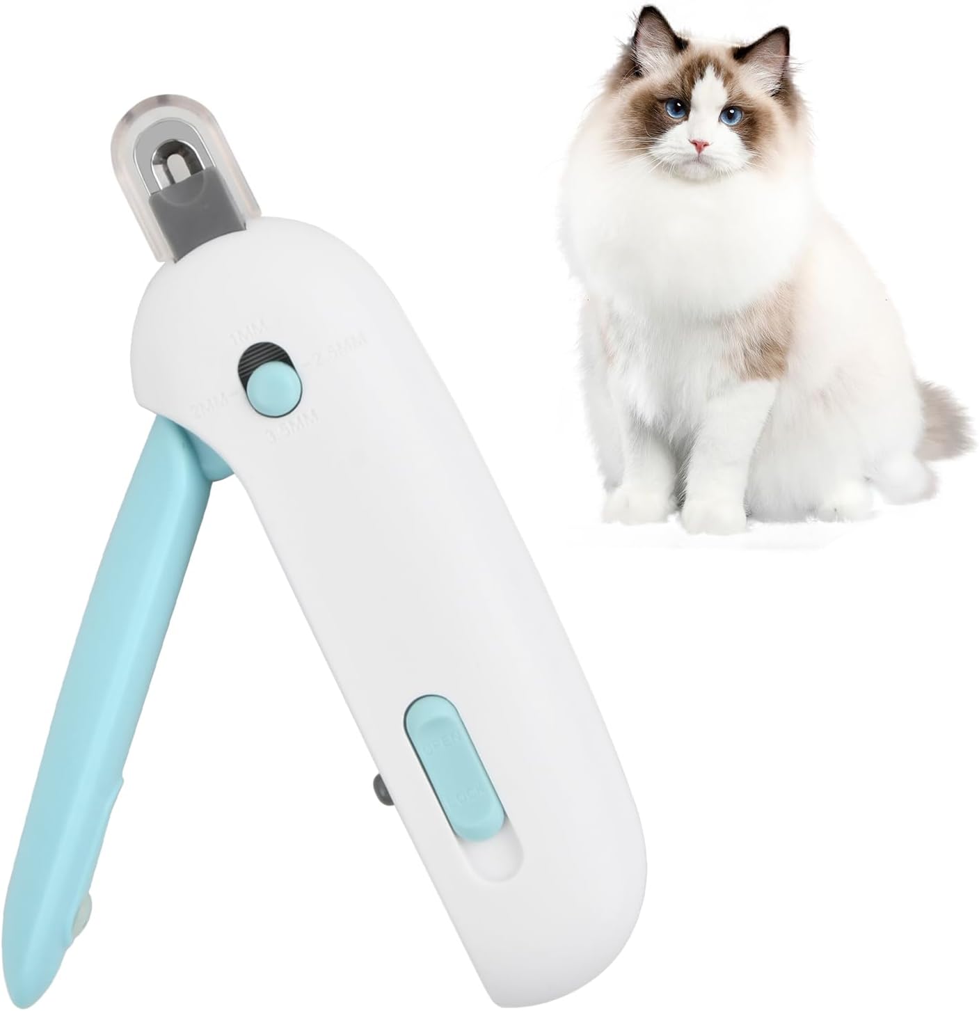 Duronge Cat Nail Clippers, Professional Cat Claw Clipper with Safety Guard and Safety Lock, Cat Nail Trimmers, Beauty Care Tools, Avoid Excessive Cutting, for Small Cat, Puppies, and Small Animals