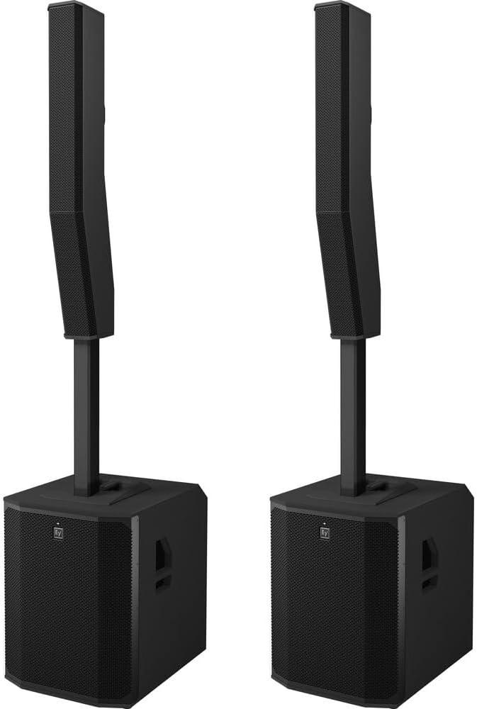 Electro-Voice Evolve 90 Powered 18" Bluetooth-Enabled Subwoofer and 70/90 Portable PA Column Array Kit with Pole and Bag Black (Pair)