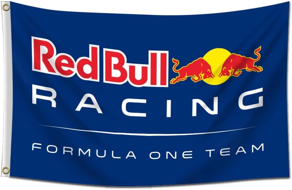 Kasflag Red Racing Bull Flag Banner for Fans (3x5ft,150D Poly) Wall Decor For Outdoor Room Man Cave