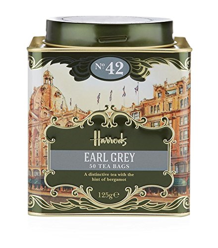 Harrods London. No. 42 Earl Grey, 50 Tea Bags 125g 4.4oz Gift Tin Caddy