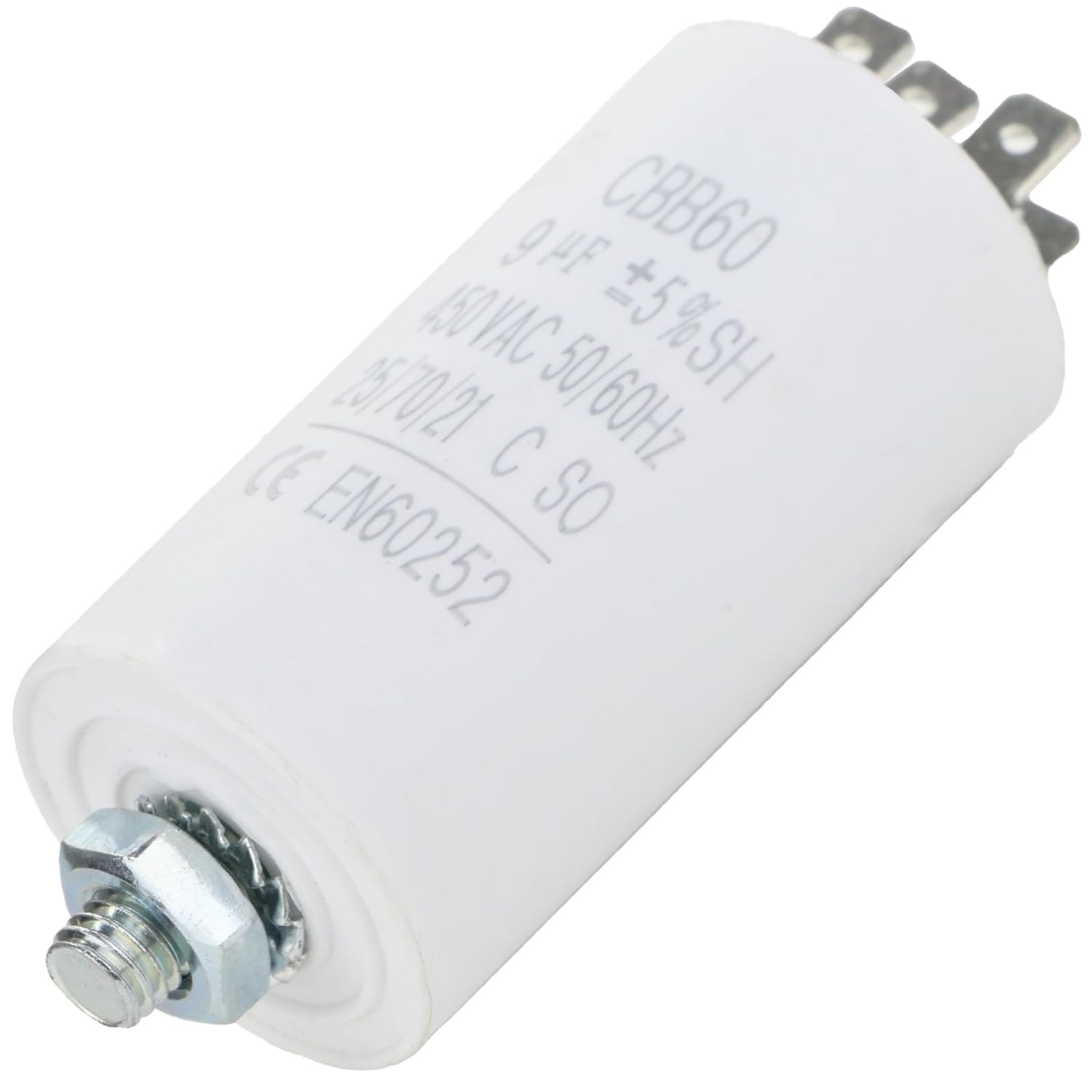 SPARES2GO Start Run Motor Capacitors for Beko Appliances Microfarad 9UF (Spade Connector/Tags)