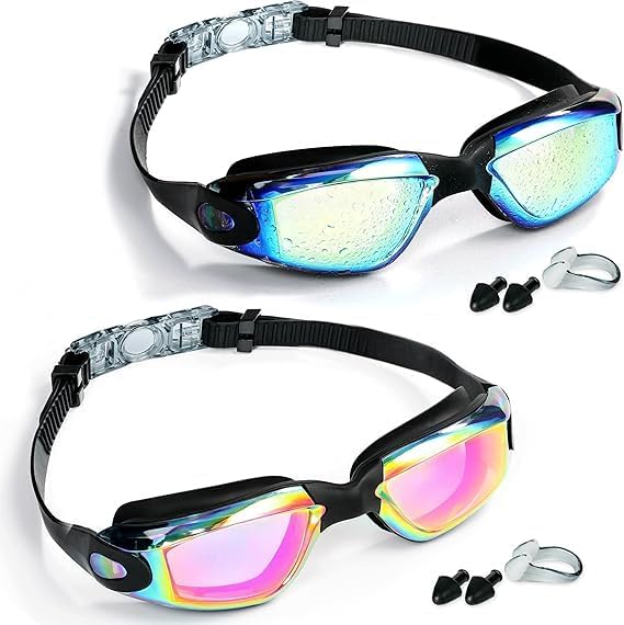 MUETKNYE Swim Goggles 2 Pack Swimming Goggles Anti Fog No Leaking For Adult Women Men Youth