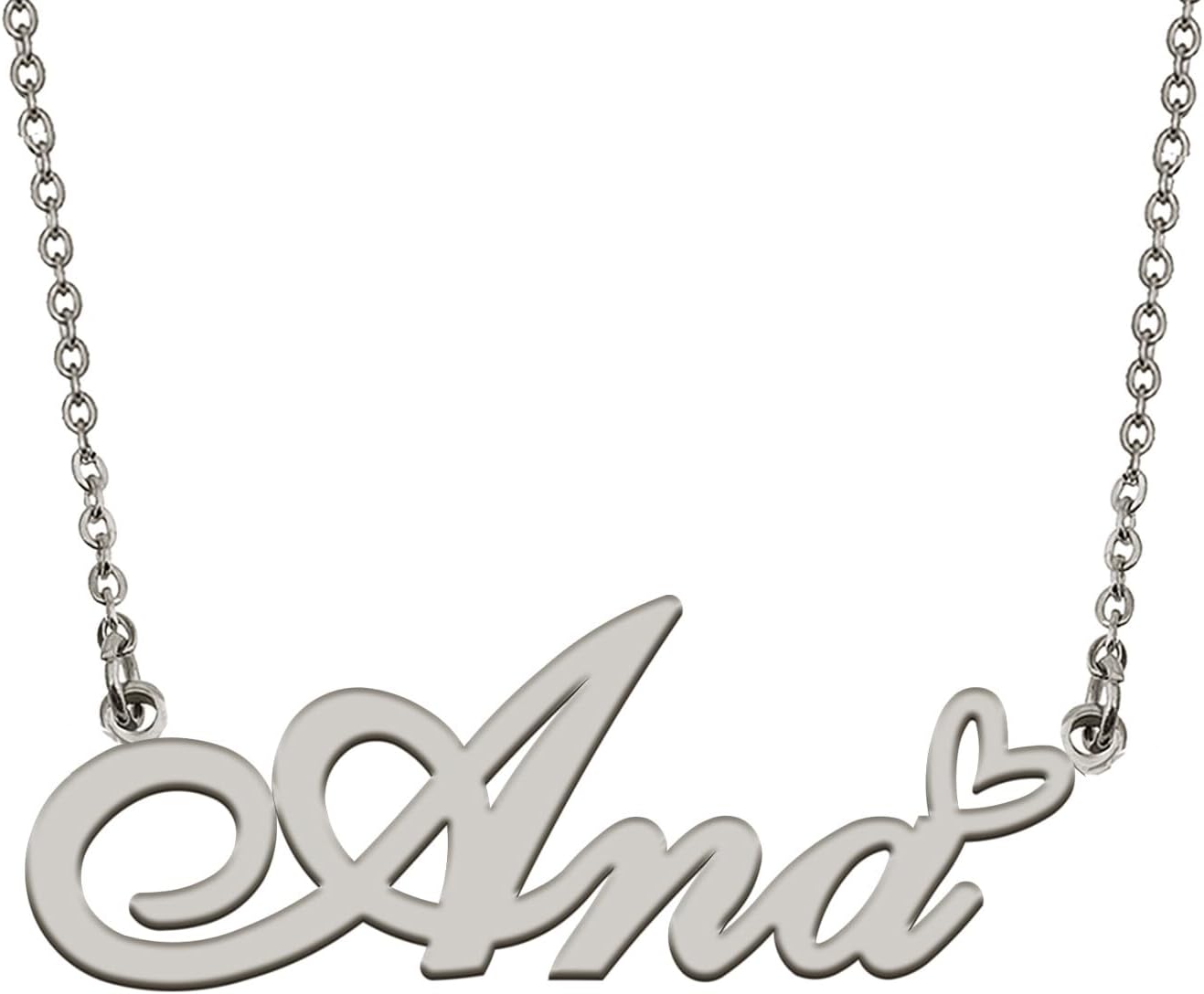 HUAN XUN Custom Personalized Name Necklace for Women 18K Gold Plated Stainless Steel Initial Pendant Jewelry Gift for Mother Day Birthday Christmas, 16"