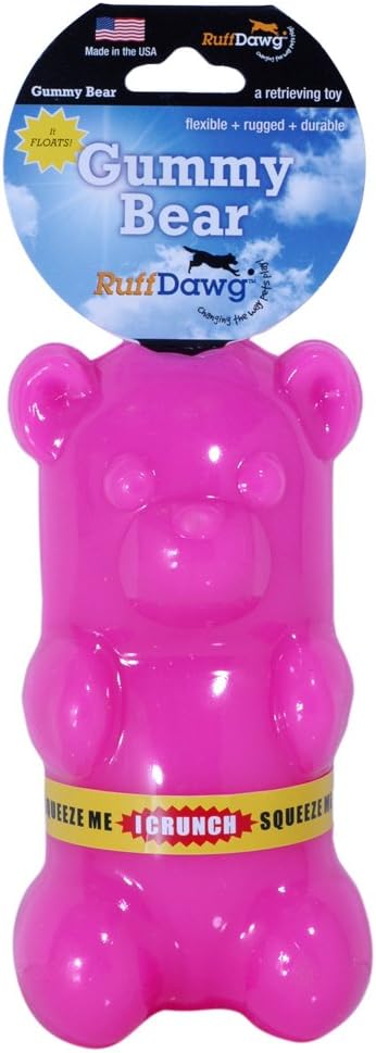 Ruff Dawg Gummy Bear Crunch Rubber Dog Toy Assorted Neon Colors