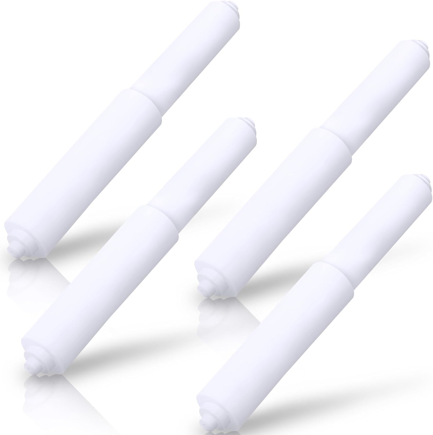 4 Pack Toilet Paper Holder Spring Rod, White Toilet Paper Roller Replacement, Plastic Toilet Paper Holder Replacement Rod