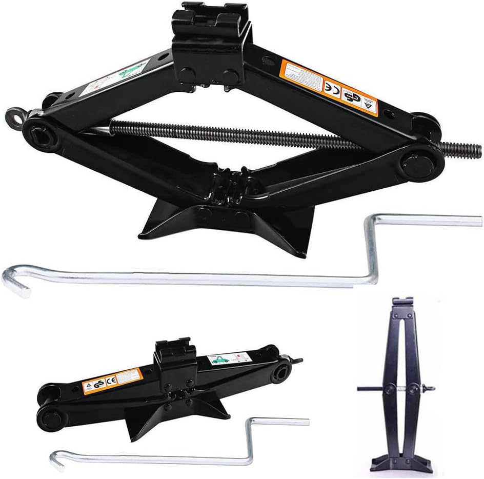 2 Tonne Spare Tire Scissors Lift Jack with Crank Tool Rust-Proof for Toyota Corolla 1993/1994/1995/1996/1997