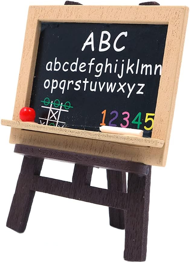 CENPEK 4Pcs Dollhouse Decoration Accessories Miniature Wooden Easel Miniature Chalkboard Miniature Art Supplies for Doll 1:12 Miniatures Play Set
