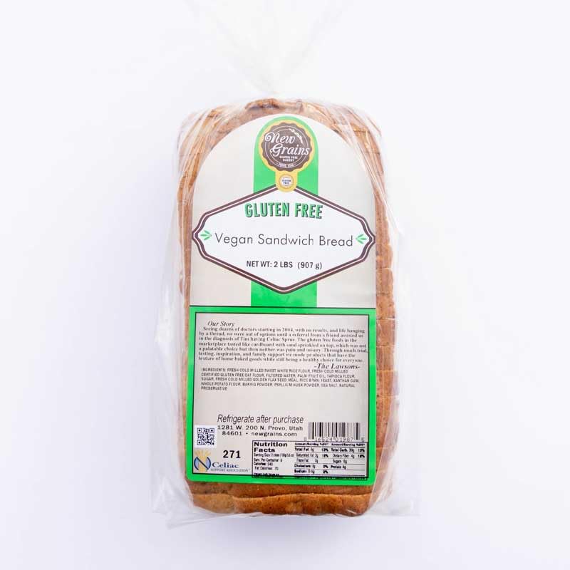 New Grains Artisan Vegan Sandwich Bread | Gluten Free Bread, Bread Fresh with Texture of The Soft Vegan Bread | Seeded Brown Loaf Bread Perfect for Toast or Any Other Favorite Sandwich | 25oz