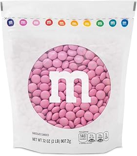 M&M’S Pink Milk Chocolate Candy, 2lbs of M&M'S in Resealable Pack for Candy Bars, Birthdays, Baby Showers, Gender Reveals, It's A Girl, Dessert Tables & DIY Party Favors