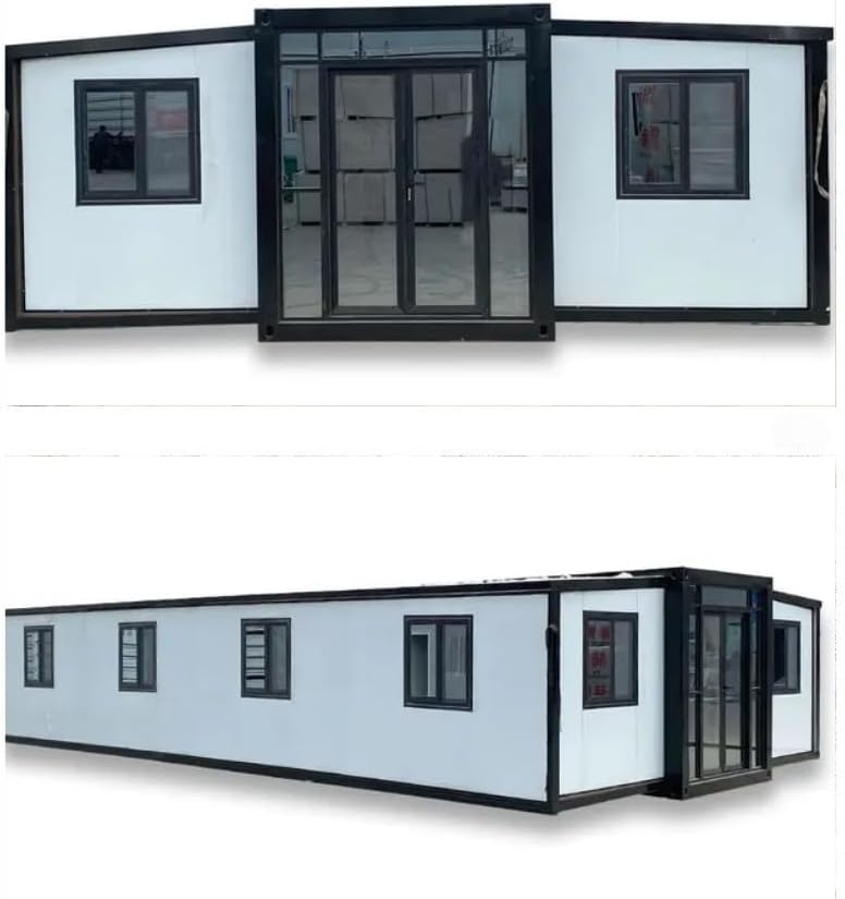 40FT Tiny House to Live in,SAA Portable Prefab House with 3 Bedroom 1 Full Equipped Bathroom and Kitchen,Foldable Mobile Home with Steel Frame,Prefabricated Expandable Container House for Adult Living