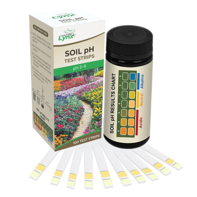 Soil pH Test Kit [100 Test Strips] pH Range 3-9, Results in Seconds – Easy to Use Garden Soil Test Kit: Just Collect Soil, Cover in Water, & Dip The pH Soil Tester - Soil Testing Kit for Gardening