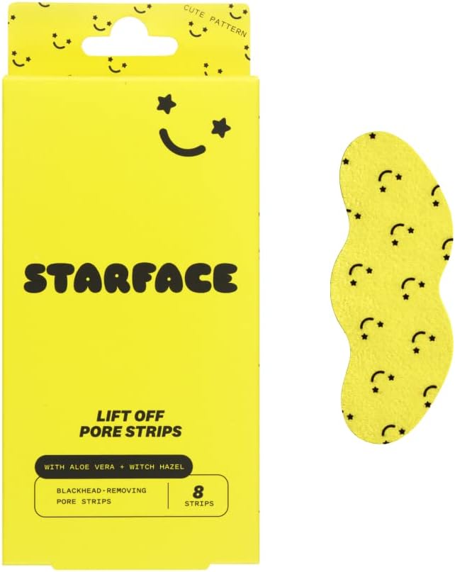 Starface World Lift Off Pore Strips, Blackhead Remover, Deep Cleansing Nose Strip, Patches for Pores (8 count)
