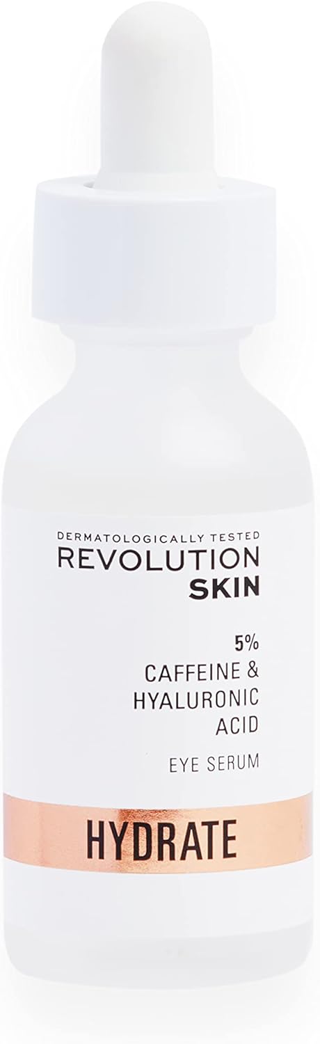 Revolution Skincare London 5% Caffeine and Hyaluronic Acid Under Eye Serum, Reduces Dark Circles Puffiness, Vegan Cruelty-Free, 30ml