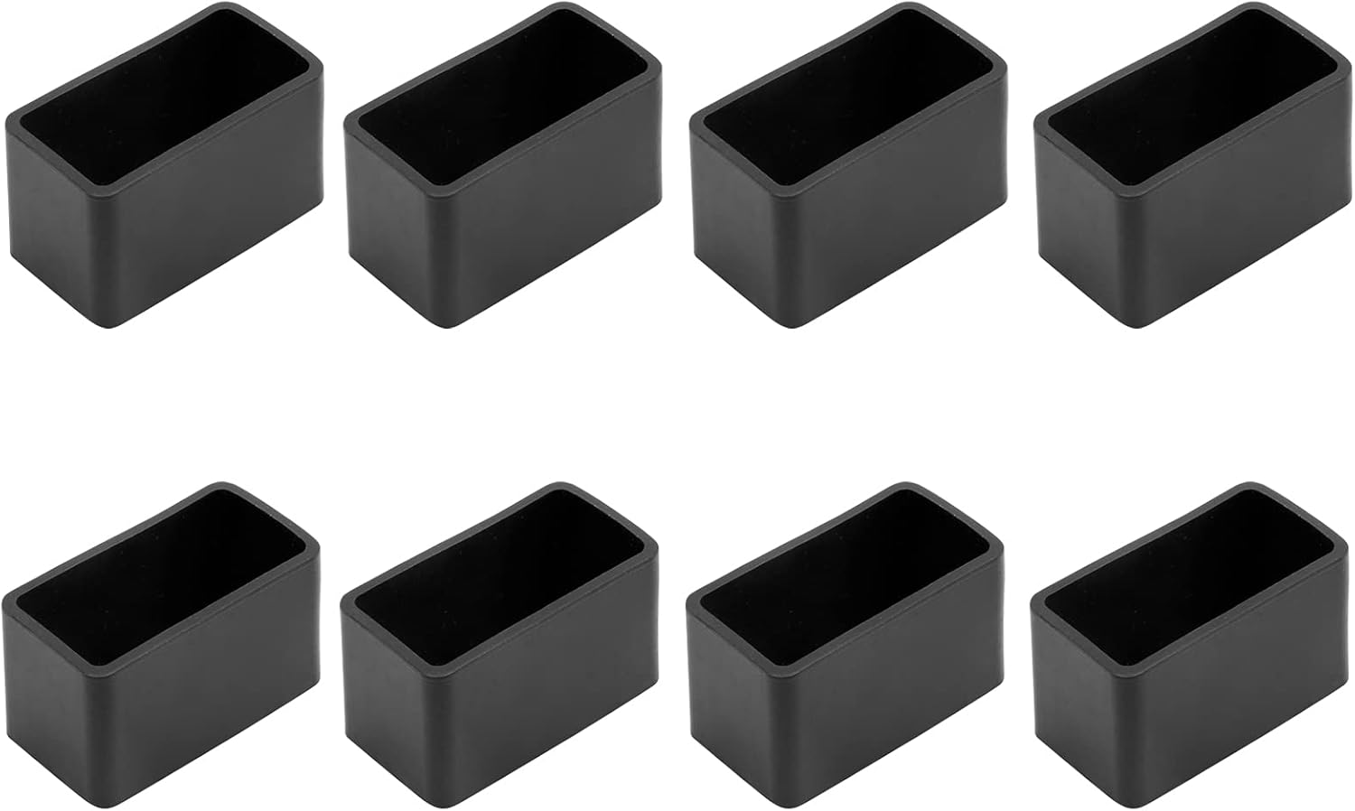 8Pcs Rectangle PVC Furniture Leg Caps (3/4" x 1-1/2"), Vinyl Flexible Chair Leg Caps for Patio Indoor Chair Table Bed, 19 x 39mm