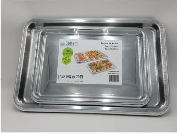 AHG Investment Sabert Rectangular Mix PlattersFeatures - 100% Recyclable - Reusable - 5pcs 35 x 24cm - 5pcs - 56 x 30cm 10 Pack