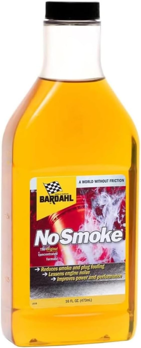 Bardahl No Smoke Motor Oil Additive - Engine Treatment for Oil Burning and Excessive Exhaust Smoke - Stop Smoke and Quiet Noisy Engines While Lowering Emissions - 16 fl oz (1 Pack)