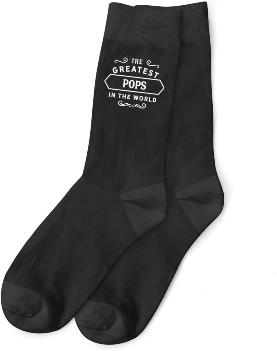 D Design Invent Print! Pops Black Socks Birthday Gift Present Father's Day for Men Size 6-11