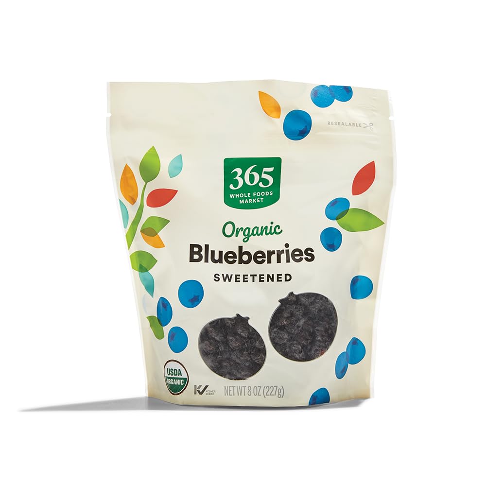 365 by Whole Foods Market, Organic Dried Blueberries, Sweetened, 8 Ounce