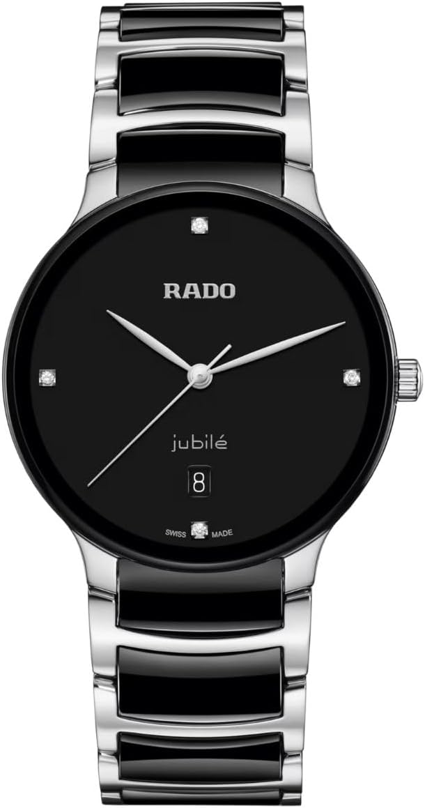 Rado Centrix Diamond with Black Dial, Date Display and Swiss Quartz Movement