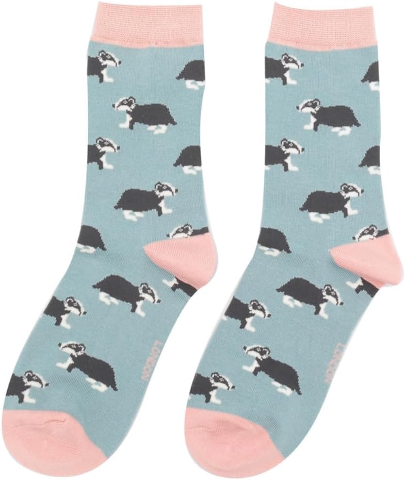 LilyRosa Womens Badger Socks 3-7 Girls Ladies 1 Pair