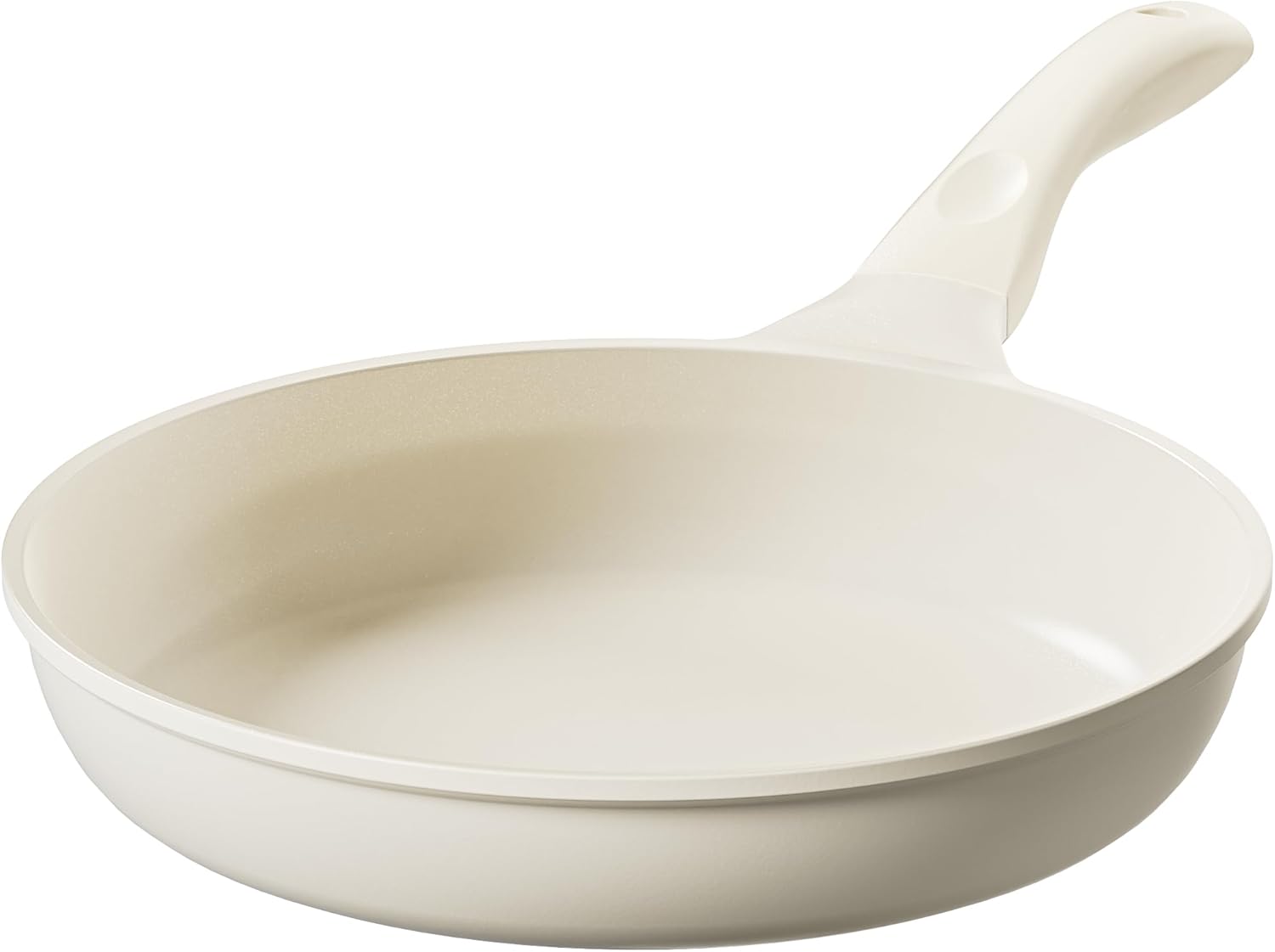 Redchef Frying Pan Nonstick 28cm, Ceramic Pan Induction 11″, Omelette Skillet, PTFE/PFAS/PFOA-Free, Scratch-Resistant, Ergonomic Handle, Beige White