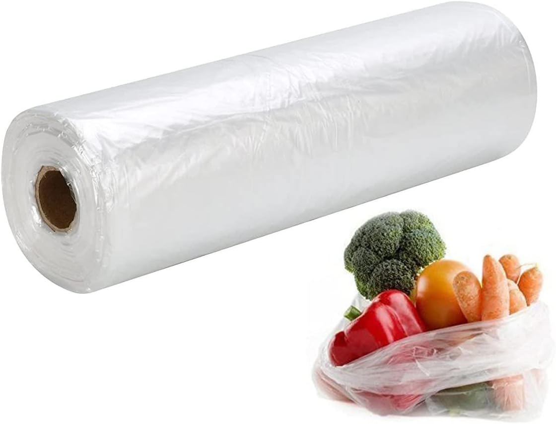 JKG® 400 x Medium Food and Sandwich Bags | Fridge Freezer Food Bags Rolls - Kids Sandwich bags | Clear Plastic Food Bags All Types of Food Preservation | KEEP FOOD FRESH (18cm x 20cm)