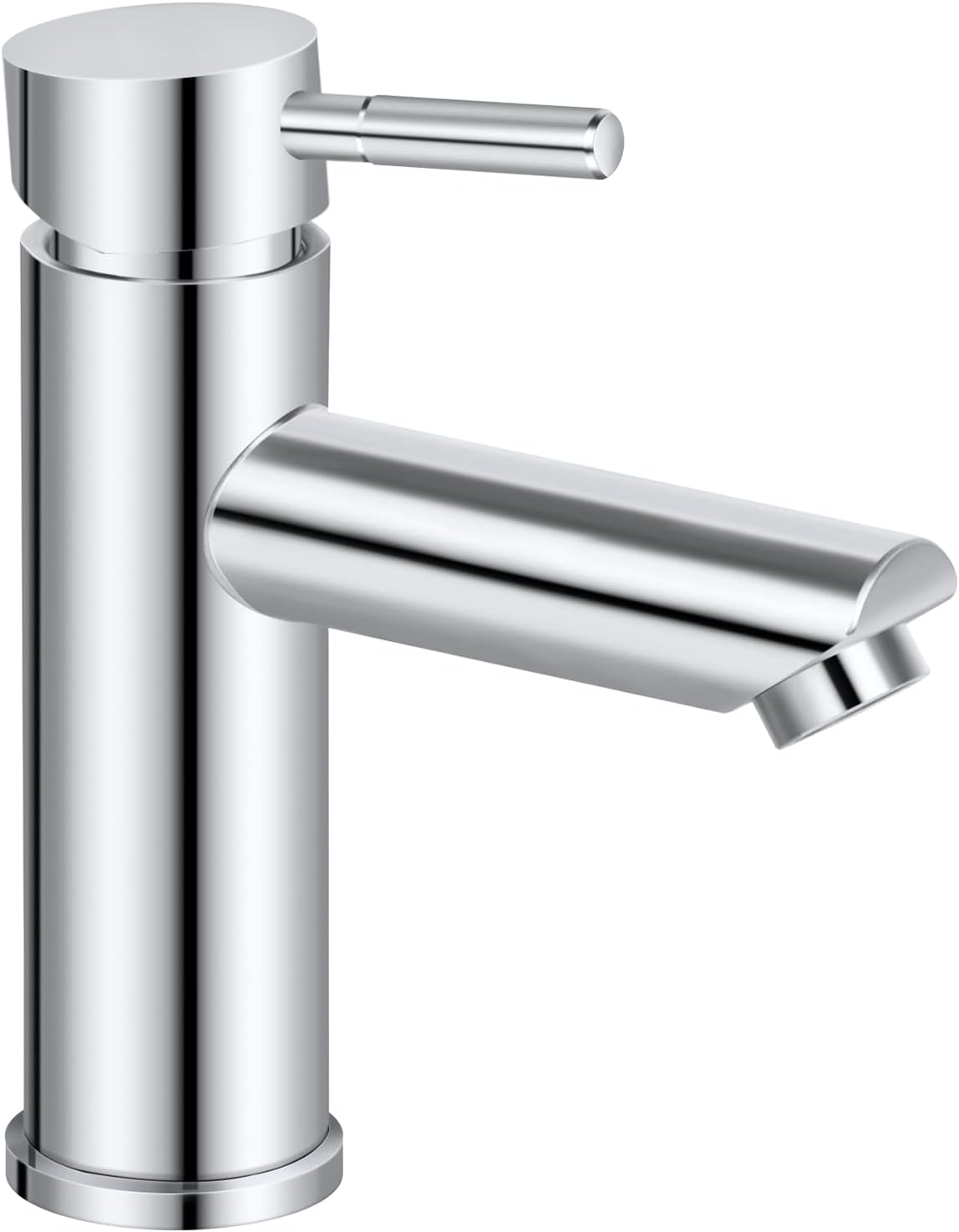 Minicoco Basin Tap, Basin Mixer Tap Bathroom Sink Mixer Tap Stainless Steel with UK Standard Hoses Single Lever Hot and Cold Water Sink Tap(Brushed)