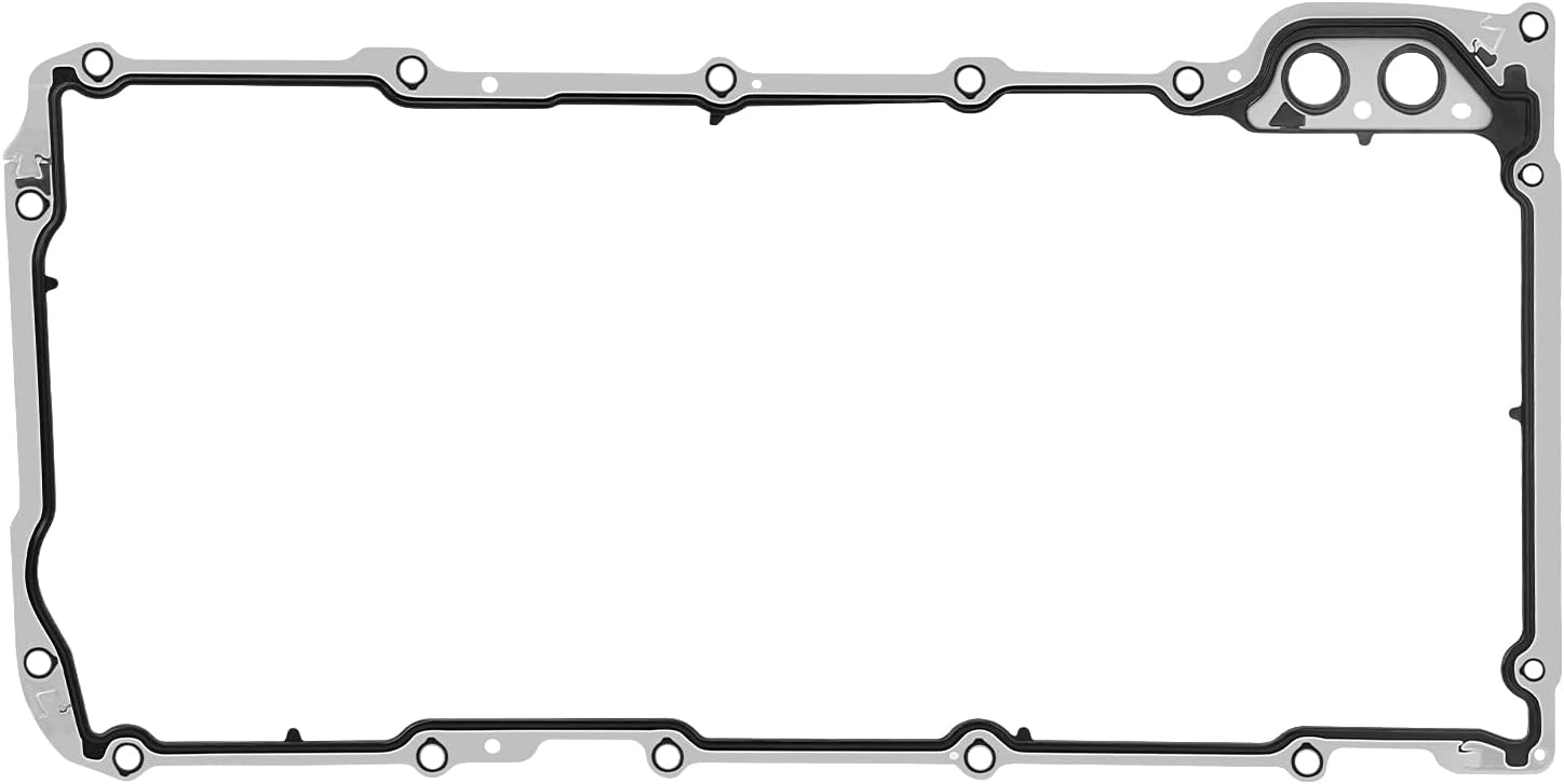 Oil Pan Gasket Set - Compatible with 4.8L 5.3L 6.0L 6.2L Chevy Silverado, Suburban, Tahoe, Trailblazer, GMC Sierra, Yukon, Cadillac Escalade - Replace 12612350 OS30693R