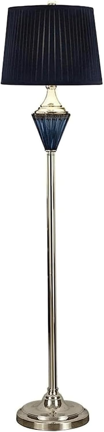 MRNVOGUN Metal Floor Lamps Crystal Standing Lamp Floor Light with Double-Layer Fabric Lampshade Standing Light for Bedroom Living Room Standing Lamp