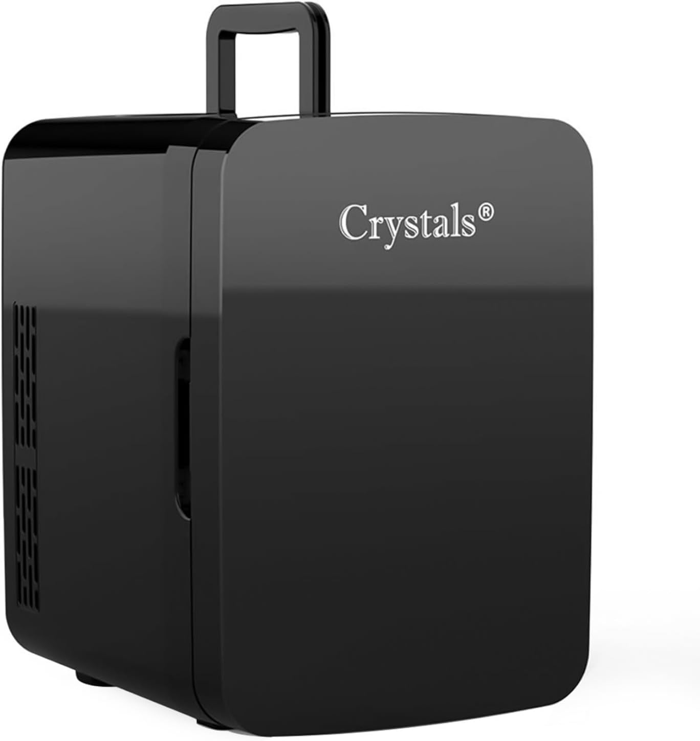 Crystals 4/10/15L Litre Mini Fridge, Table Top Small Fridge Cooler & Warmer for Car Bedrooms Desk Office, 12V DC - 220 AC, Mini Fridge for Bedrooms – Energy Efficient (Black, 10L Litre)