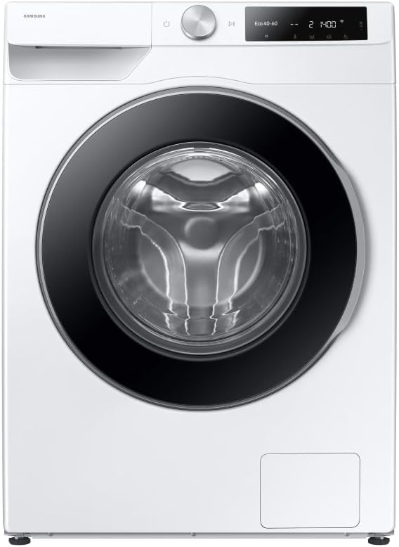 Samsung Series 6 AI Energy Washing Machine, 9kg, 1400rpm, White, WW90DG6U25LEU1