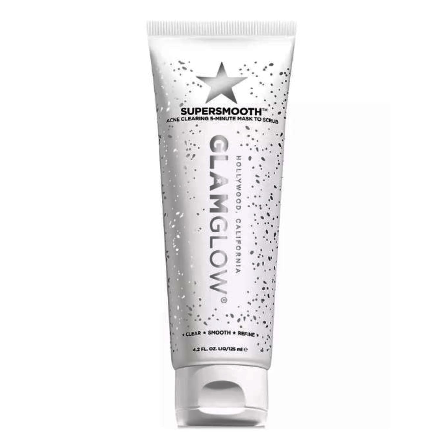 GLAMGLOW Supersmooth Acne Clearing 5-Minute Mask to Scrub - 4.2 oz / 125 mL, white