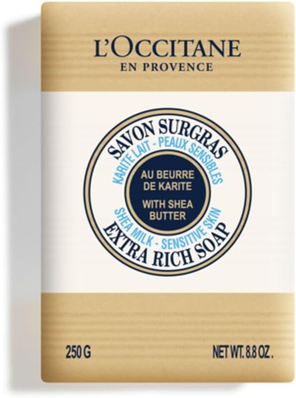 L'OCCITANE Shea Butter Milk Sensitive Skin Extra Rich Soap | Palm Oil Free Vegan & 99% Readily Biodegradable Sustainable Luxury Beauty Body Wash for All Types