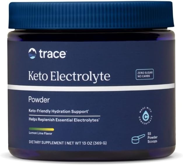 Trace Minerals Keto Electrolyte Powder - Electrolytes for Fluid Balance Support - Muscle Stamina - Powder Supplement - Zero-Sugar - Gluten-Free & Vegan - Lemon Lime - 55 Servings