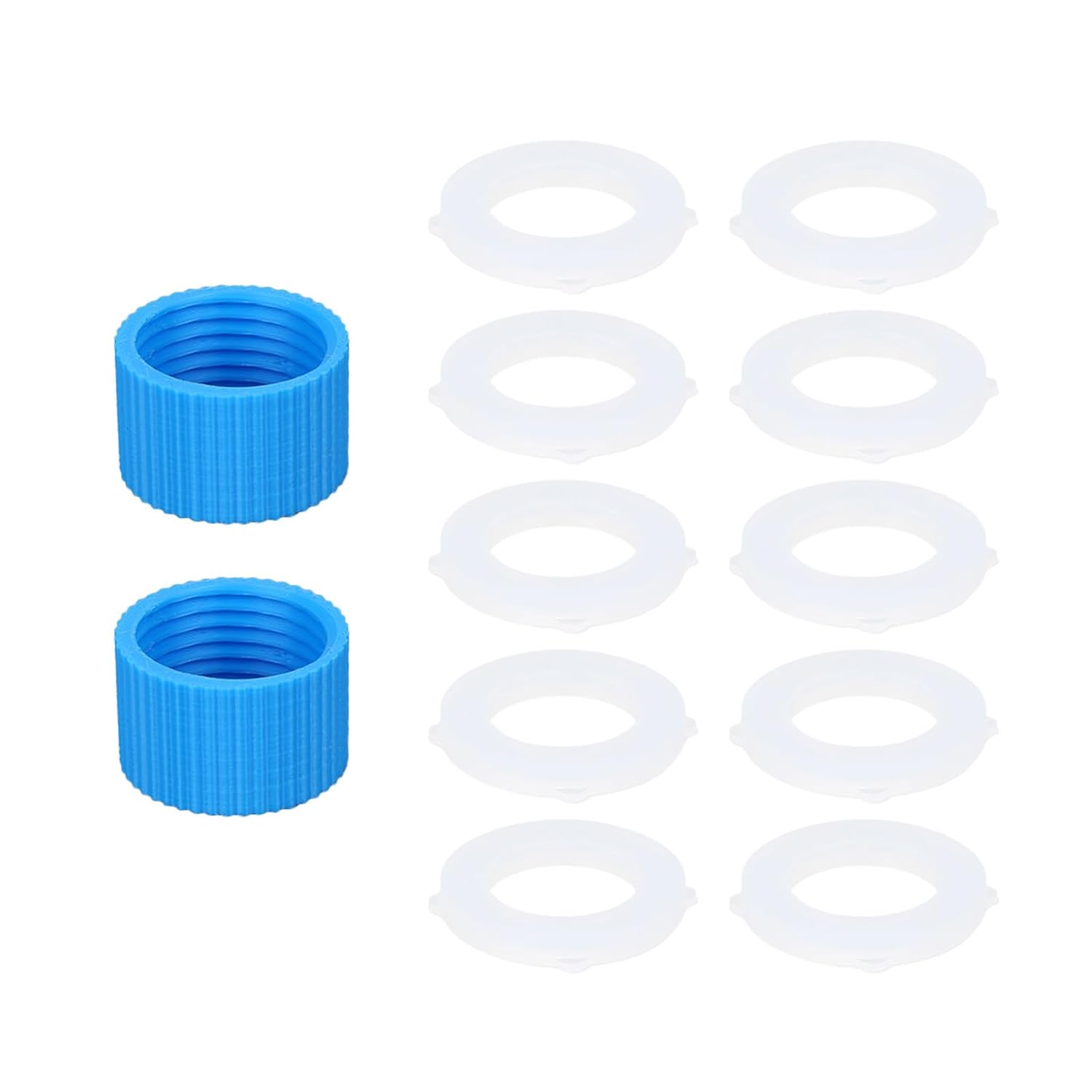 2pcs Water Filter Coupling Kit, Cleaning Coupler with 10 Cap Sealing Gasket Replacement Compatible with Sawyer Squeeze Filtration System & Standard Plastic Bottle for Hiking Camping Accessories
