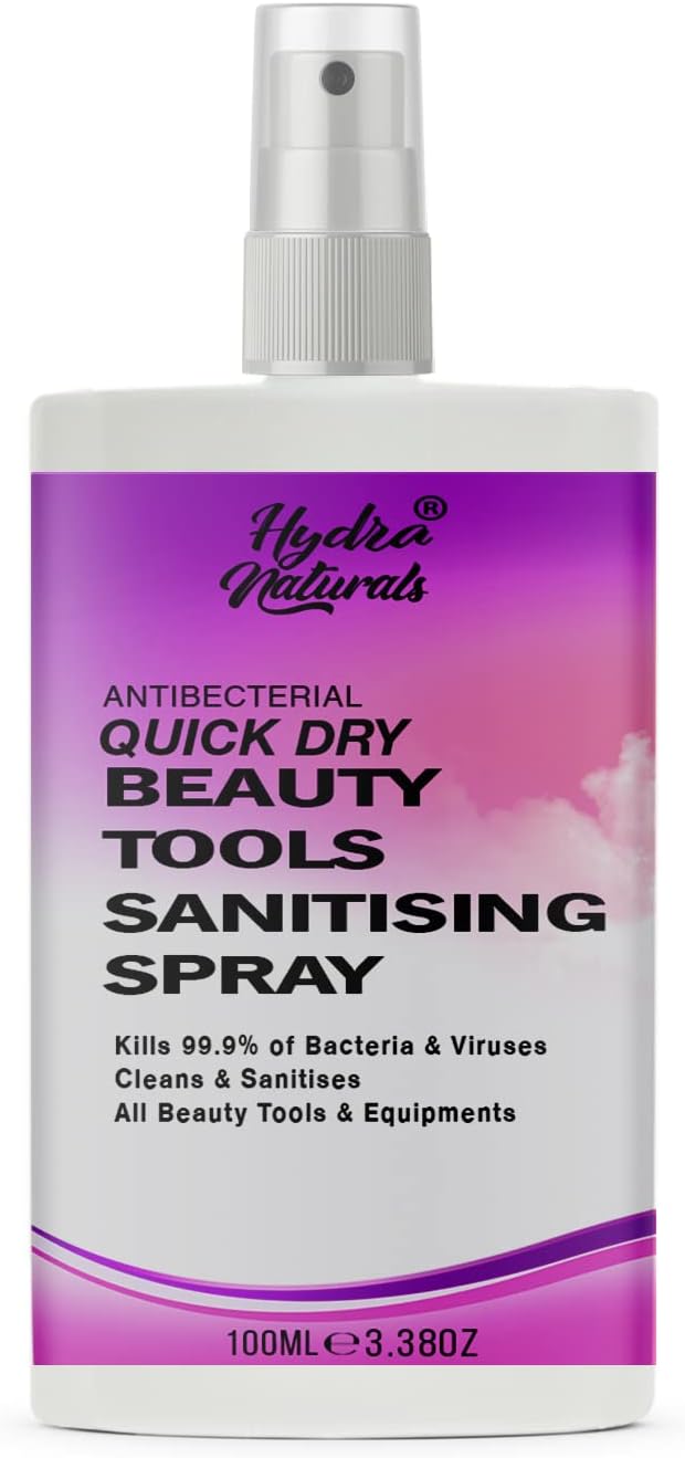 Derma Roller Disinfectant Cleaner & Steriliser Spray Kills 99.99% of Bacteria Make Up, Cosmetic Brush Make Up Remover Skin Needling Rollers & Micro Needling Antibacterial, Antifungal, Easy Spray 100ml