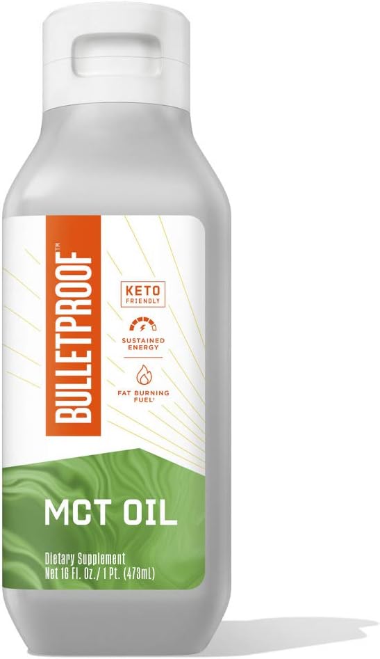 Bulletproof MCT Oil Made with C10 and C8 Oil, 16 Ounces, Keto Supplement for Sustained Energy, Brain and Body Fuel, Add to Coffee and Smoothies