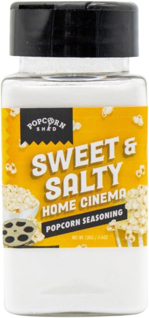 Sweet & Salty Home Cinema Popcorn Seasoning, DIY Popcorn Seasoning, Movie Night, Make Your Own Popcorn at Home, Low Calorie Snack, Fun for Kids, 130g