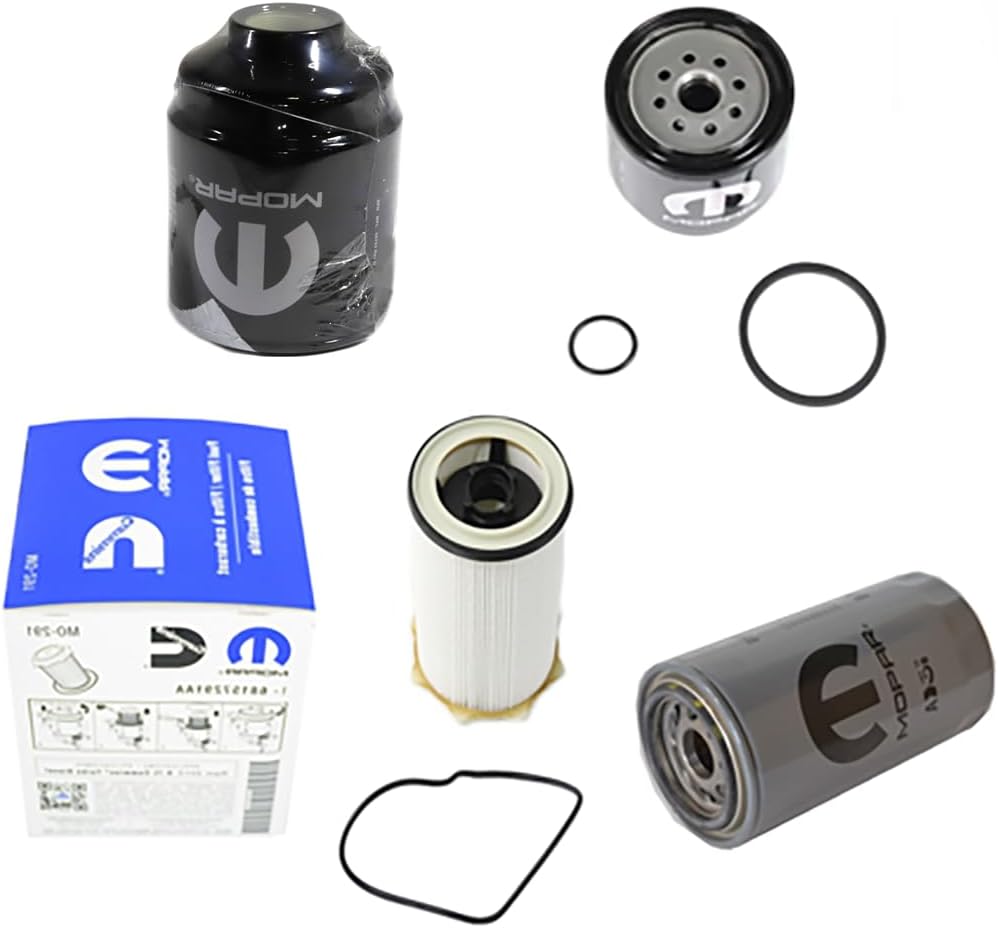 Mopar Genuine OEM Filters Bundle, Dodge Ram 6.7L Cummins Diesel Filter set; Fuel/Water Separator Filter Kit, Fuel Filter & Engine Oil Filter. Fits 2013-2019 Ram 2500 and 3500